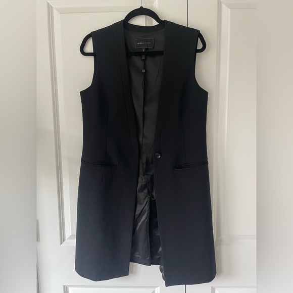 BCBGMaxAzria Sleeveless Long Blazer Coat Vest Sz XS - Picture 1 of 3